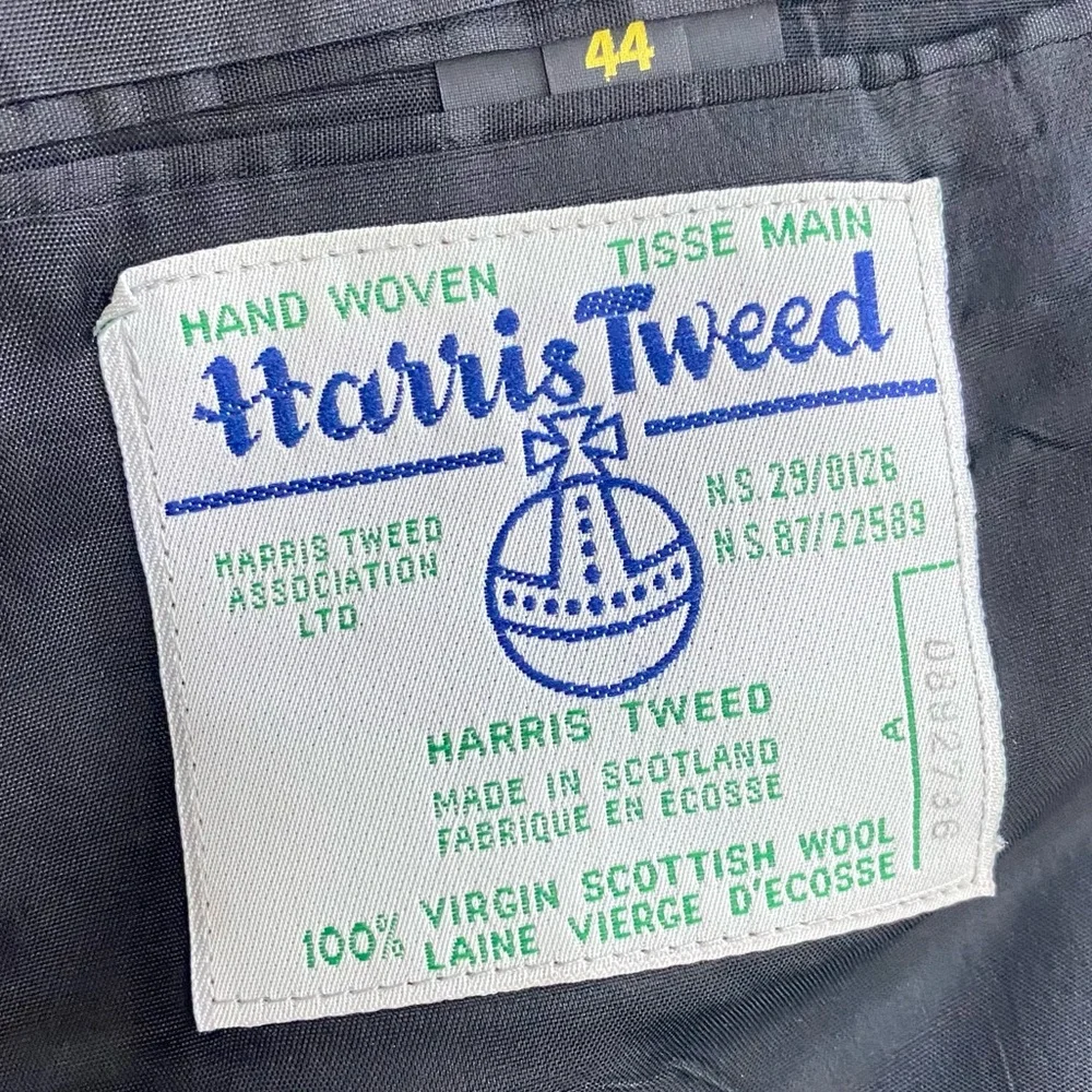 Vintage Harris Tweed Grey Wool Blazer Suit Jacket 44L - Picture 3 of 15